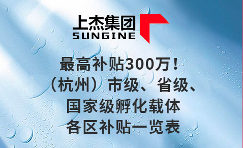 最高补贴300万！（杭州）市级、省级、国家级孵化载体各区补贴一览表